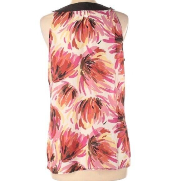 Piano Women's Medium Sleeveless Blouse Multicolor Wooden Beaded Watercolor - Picture 3 of 6